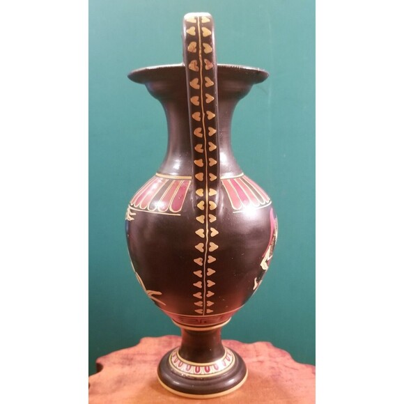 Vintage Reproduction Greek Pottery Panathenaic Amphora Achilles Kills Kephalos - Picture 3 of 7